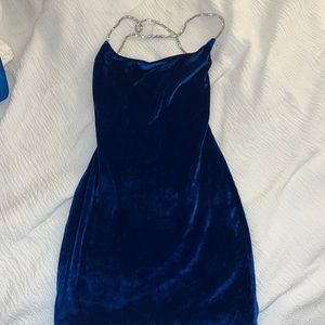 blue velvet dress
